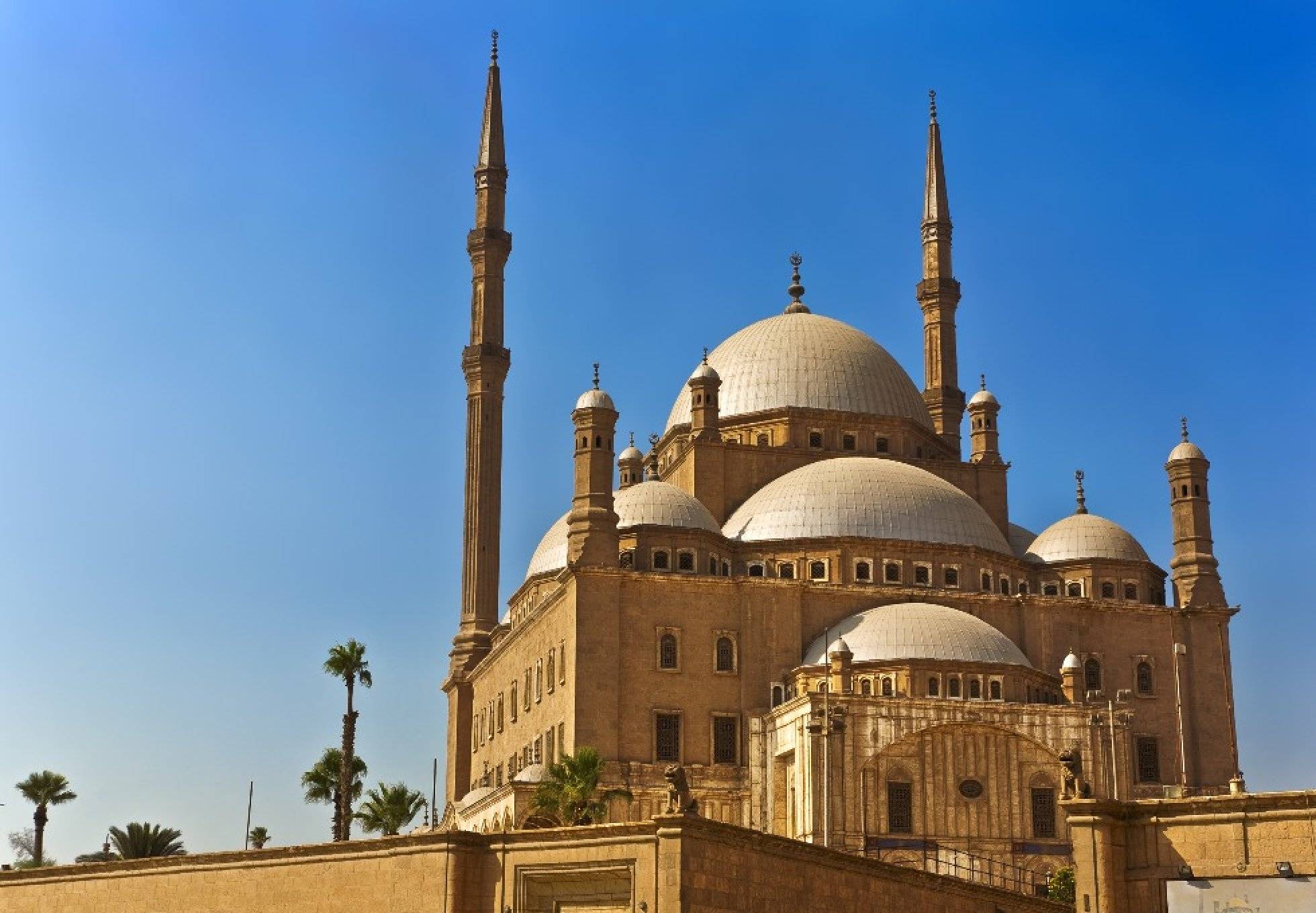 The Mosque of Muhammad Ali at the Cairo Citadel against a clear sky